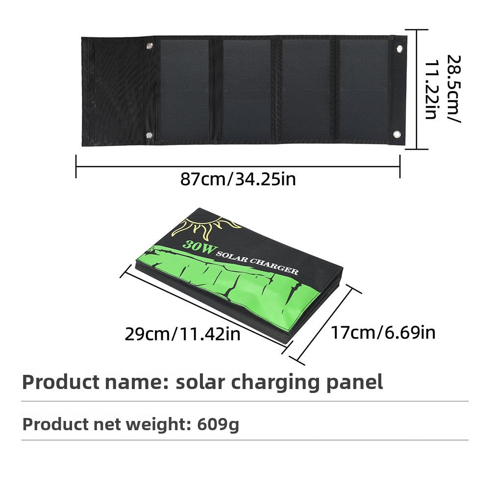 30W Foldable Solar Panel USB Charger | Portable Solar Power Pack for RV and Camping