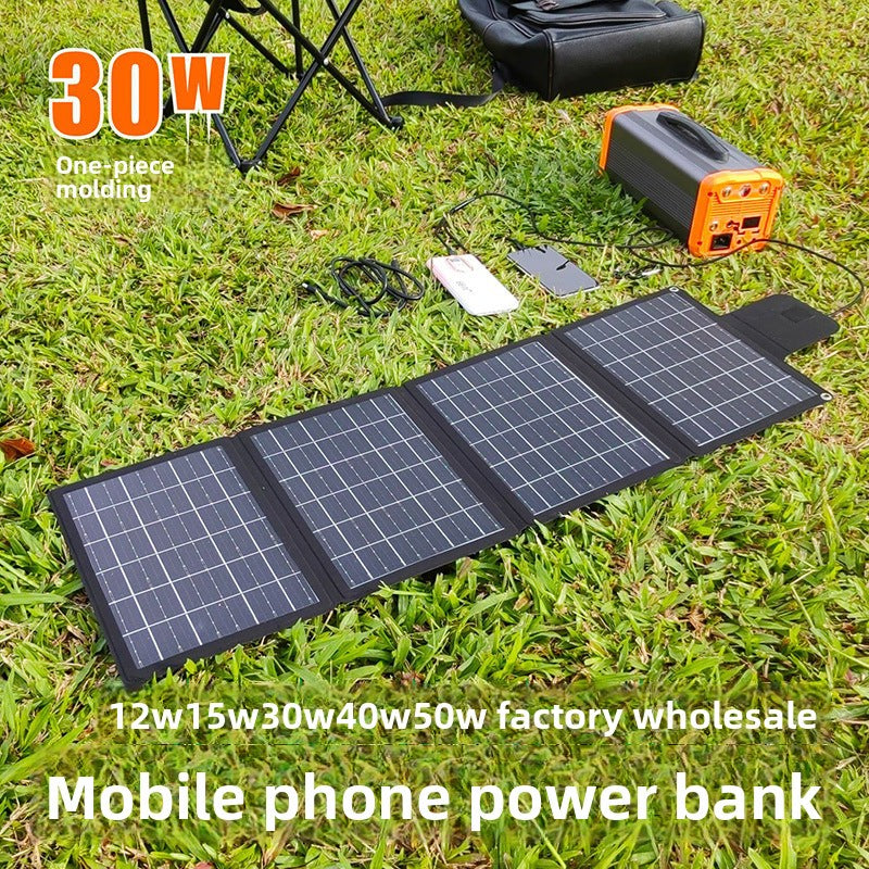 Monocrystalline Silicon Integrated Foldable Solar Fast Charging Power Bank for Phones & Travel