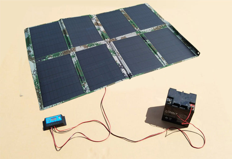 100W Monocrystalline Foldable Solar Panel folded portable size - compact solar charger